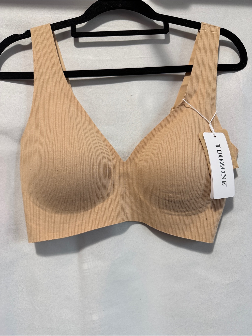 Seamless Ribbed Comfort Bra In Nude